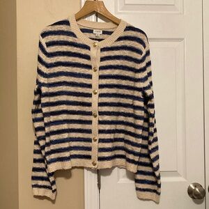 JCrew Factory striped slub cardigan sweater
